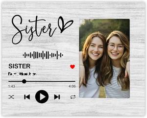lot 2812 image: 13 BOXES - of Music Sister Picture Frame, Best Friend Photo Frame, Friendship Gifts for Women Friends BFF Sister, Birthday Christmas Gifts, 4x6 Summer Wooden Picture Frames for Table Home Decor-K28