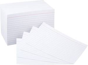 lot 2835 image: Amazon Basics Ruled Lined Index Cards for Notes, Studying, Flash Cards, White, 4 x 6, 500 Count (5 Packs of 100)