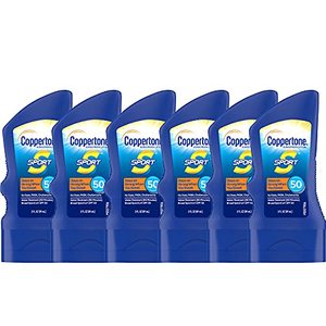 lot 2843 image: Coppertone SPORT Sunscreen Lotion SPF 50 Water Resistant Sunscreen Broad Spectrum SPF 50 Sunscreen Bulk Sunscreen Pack for Holiday Gifts 3 Fl Oz B