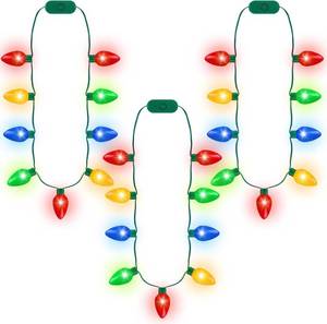 lot 2853 image: Blowata 6PCS Christmas Light Necklace, Christmas Accessories with 3 Flash Modes, Xmas Light Decorations with Colorful Bulbs for Christmas Accessories Festival Party Supplies Ugly Sweater Decor