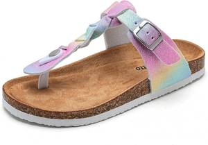 lot 2865 image: Torotto Boys Girls Cork Footbed Sandals Kids Flip Flops with Adjustable Braided Straps (ToddlerLittle KidBig Kid) SIZE 31