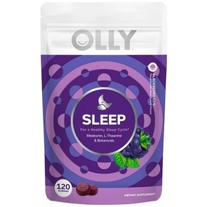 lot 2868 image: OLLY Sleep Gummy Supplement, 3mg Melatonin, L-Theanine, Chamomile, Blackberry Zen Flavor, 120 Ct