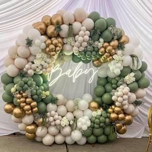 lot 2958 image: 207Pcs Sage Green Balloons Garland Arch Kit, with Olive Green White Metallic Gold Balloons for Wedding Bridal &Baby Shower Bachelor Baptism Birthday Party Decorations Supplies