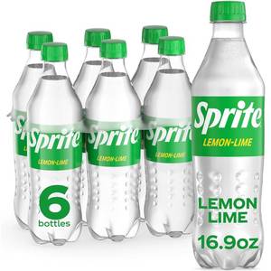 lot 2973 image: Sprite Lemon-Lime Caffeine Free Soda Soft Drink Bottles, 16.9 fl oz, 6 Pack