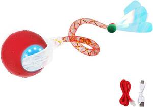 lot 2975 image: Upgraded Interactive Cat Toy, cat Toys for Indoor Cats, Automatic Kitten Ball with Mesh Elastic Tail, Moving Cat Toy for Bored Indoor Adult Cats, Motion Activated