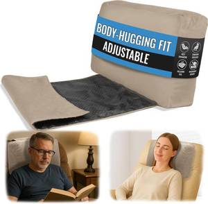 lot 2977 image: Recliner Headrest Pillow, Versatile Neck Support Cushion with Velvet Cover for Adults, Ideal Accessory for Chair, Couch, Office, Bed, Lumbar Pain Relief, Travel, Lounging, Beige