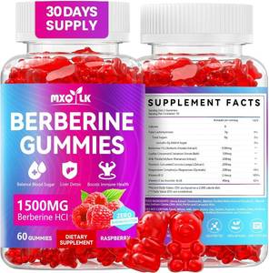 lot 2995 image: Berberine Gummies 1500mg   High Potency Berberine Supplement with Ceylon Cinnamon and Milk Thistle   Supports Glucose Metabolism & Natural Liver Function   Vegan, Sugar-Free, Non-GMO   60 Count