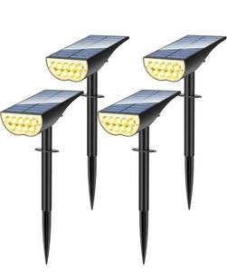 lot 27505 image: Solar Spot Lights Outdoor, Solar Lights Outdoor Waterproof IP65, 3 Brightness Modes Dusk to Dawn Landscape Spotlights for Yard Garden Pathway Tree Decoration, Warm White, 4 Pack
