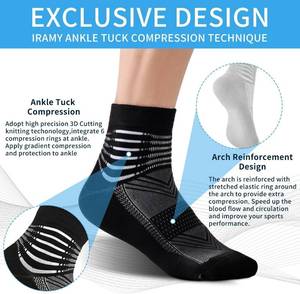 lot 2880 image: IRAMY Compression Ankle Support Socks Coolmax Wicking Cushioned Athletic Plantar Fasciitis Relief Men Women 236 Pairs
