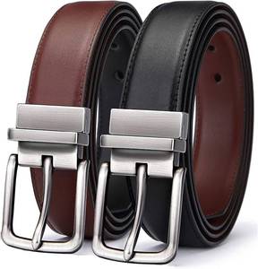 lot 3005 image: BULLIANT Mens Belt,Reversible Belt Adjustable For Gift Men 43  x 1.25 -Cut For Fit-2 Sides in 1 Belt(Not 2 Belts)