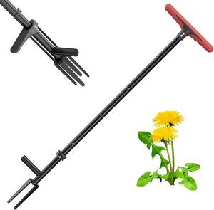 lot 3016 image: FLORA GUARD Weed Puller Tool with Long Handle - Stand-Up Weeding Tool for Lawn & Garden, Effortlessly Remove Roots Without Bending or Kneeing, Extra Long Gripper for Dandelion & Deep Roots