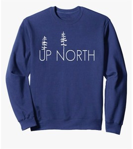 lot 3028 image: Up North Pine Trees Nature Outdoors Sweatshirt Navy XXL