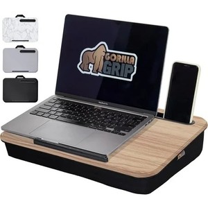 lot 3058 image: GORILLA GRIP Laptop Lap Desk, Portable Tablet Stand Fits Laptops up to 15.6, Light Wood