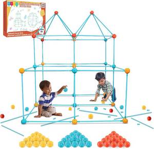 lot 3060 image: Bzseed Fort Building Kit for Kid DIY Play Tent STEM Construction Toys Fort Builder for Kids Indoor Outdoor Play Creative Gift for 4 5 6 7 8 9 10 11 12 Year Old Boy Girl Christmas Birthday Gift 140Pcs