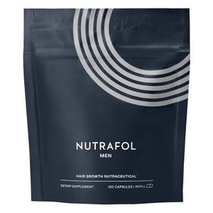 lot 3075 image: Nutrafol Mens Hair Growth Supplements, Clinically Tested for Visibly Thicker Hair and Scalp Coverage, Dermatologist Recommended - 1 Month Supply, 1 Refill Pouch