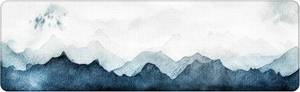 lot 3120 image: QIYI Anti Fatigue Kitchen Mat 1 Piece Floor Runner Rug PVC Leather Waterproof Oil Proof Matt Non Slip Ergonomic Standing Mat Foam Cushioned Doormat 17 W x 59 L - Blue and White Watercolor Mountain