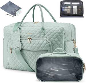 lot 3124 image: LOVEVOOK Travel Duffle Bag - Womens Weekender Carry On Overnight Laptop & Gym Bag With ToiletryShoe Pocket, Hospital Labor Bag