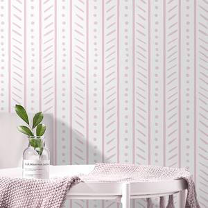 lot 3131 image: CiCiwind 197 17.3 White and Pink Peel and Stick Wallpaper Geometric Stripe Contact Paper Dot Wall Paper Removable Self-Adhesive Wallpapers for Bedroom Bathroom Kitchen Cabinets Shelves