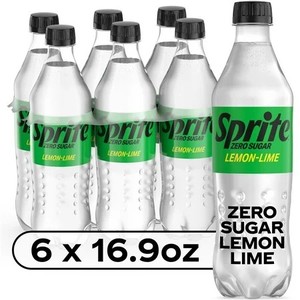lot 3142 image: Sprite Zero Sugar Lemon Lime Soda Pop, 16.9 fl oz, 6 Pack Bottles