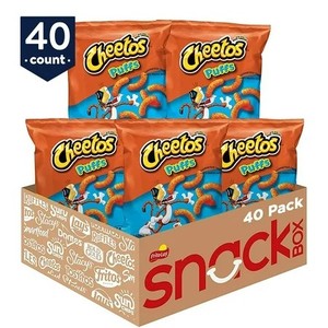 Cheetos Puffs Cheese Flavored Puffed Snack Chips, 1 oz Bags, 40 Count Multipack