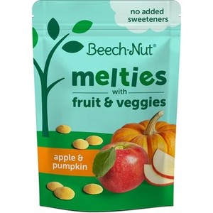 lot 3171 image: 7 Pack of Beech-Nut Toddler Snack Apple & Pumpkin Melties - 1oz