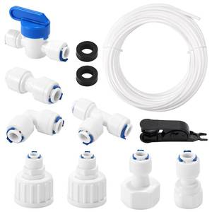 lot 3173 image: 26pcs Ice Maker Water Line Kit, 14 Fridge Water Line Kit Include 49.2ft PE Tube and Fittings for Ice Maker Coffee Machine Refrigerator