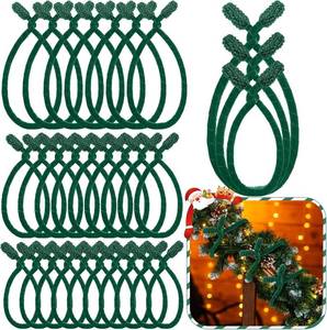 lot 3191 image: Zhengmy 24 Pcs 20 25 30 Christmas Velvet Garland Ties Christmas Decorative Twist Ties for Banister Reusable and Flexible Wreath Twist for Xmas Home Decorations Holiday Craft Wrapping (Green)