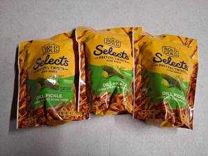 lot 3194 image: Rold Gold Selects Pretzel Twists Dill Pickle - 4oz, Three Bags