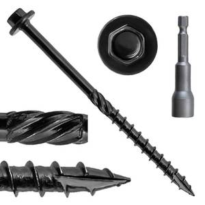 lot 3234 image: Lag Screws for Wood, #14 X 4 Inch Structural Wood Screws, 50pcs Heavy Duty Black TimberLogLandscaping Wood Screws, Exterior Coated Heavy Duty Screws Rust Resistant, Hex Socket Included