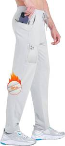lot 3247 image: Mens Fleece Lined Sweatpants with Pockets 3032 Stretch Winter Warm Work Pants Athletic Sweat Pants Workout Gym Joggers, 30L Medium