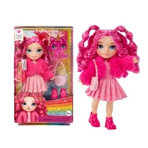 lot 2899 image: Rainbow High Littles   Magenta Monroe, Pink 5.5 Posable Small Doll with Purse, Magical Pet Kitty, Girls Toy Gift, Kids Ages 4-12