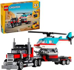lot 2901 image: LEGO - Creator 3 in 1 Flatbed Truck with Helicopter Toy 31146