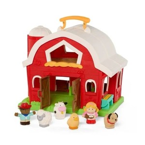 lot 2918 image: Battat My First Barn Rustic Red Foldable Farm Playset for 18 Months 