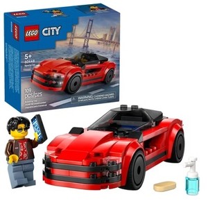 lot 3202 image: LEGO City Red Sports Car Building Toy with Driver Minifigure 60448