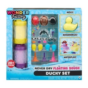 lot 3207 image: Wonder Factory Floating Dough Ducky Set, Never Dries Out, Gluten Free, Floats in Water