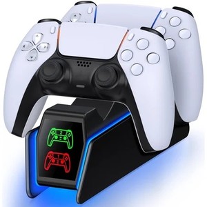 lot 3284 image: PS5 Controller Charger, QQV PS5 Charging Station for PS5 Dualsense Controllers - Fast Charging Dock with LED Indicator, Black