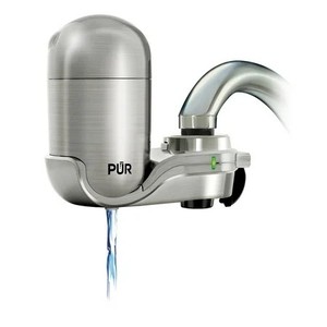 lot 3293 image: PUR Plus Faucet Mount Water Filtration System, Stainless Steel Finish, FM4000B