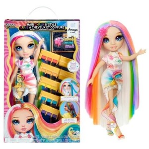 lot 3310 image: Rainbow High Hair Chalk & Style Amaya - Rainbow 11  Doll, Washable Rainbow Hair Chalk