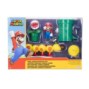 lot 3314 image: World of Nintendo Super Mario 2.5 inch Action Figure Playset Soda Jungle Diorama
