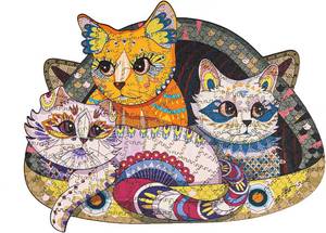 lot 3335 image: Wooden Puzzles for Adults,200 Pieces Cat Wooden Jigsaw Puzzle,Unique Animal Shaped Puzzles,Wood Puzzles Adult Best Gift for Adults and Kids 7.9X13