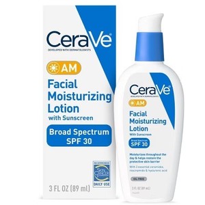 lot 3431 image: CeraVe Face Moisturizer with Sunscreen, AM Facial Moisturizing Lotion for Normal to Dry Skin - SPF 30 - 3 fl oz