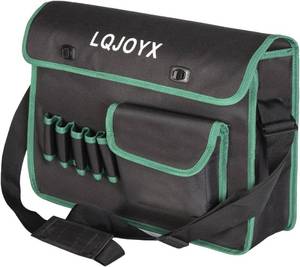 lot 3437 image: Tool Bag for Men Heavy Duty16 Inch, Adjustable Shoulder Strap Convenient Large Tool Bag,Oxford Cloth Waterproof Tool Bags for Tinkerer Craftsman Woodworking Tool Storage, friend Father Mechanic Gift