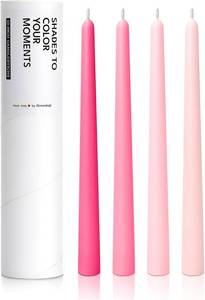 lot 3450 image: 10 Classic Taper Candles, 4-Pack, 7-8 Hours Long Burning, Unscented Tall Candlesticks, COLOR IS MOSS GREEN