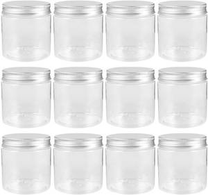 lot 3550 image: Small Mason Jar Set with Airtight Silver Aluminum Lids 3.34X2.55 Inch Clear Wide Mouth Glass Canning Jars for Food Storage Jam Tea and Cosmetic Organization
