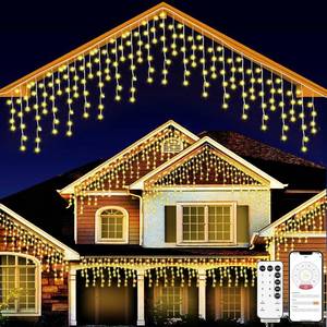 lot 3606 image: Christmas String Lights Outdoor - 131Ft40M 1680 LED 8 Modes with Remote Control and App Waterproof Christmas Lights for Patio Yard Garden Wedding Party-Warm White - Retail $105.99
