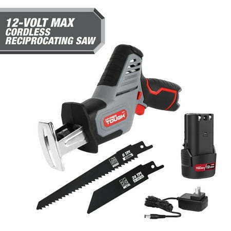 lot 8796 image: Hyper Tough 12V Max Lithium-Ion Compact Reciprocating Saw with 1.5Ah Battery and Charger  80005