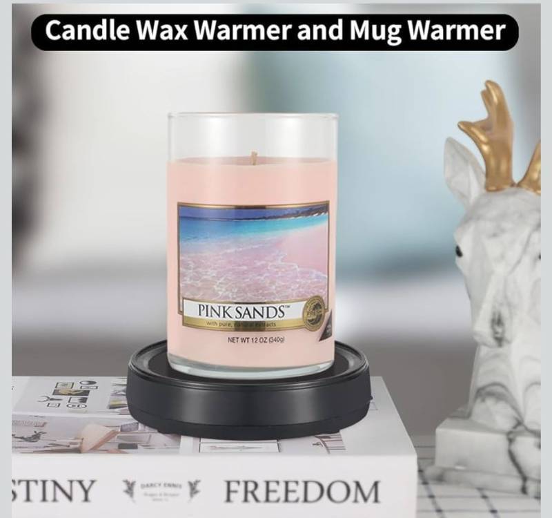 lot 4928 image: Wax Melt Warmer Burner Scented Candle Warmer Plate,3-1 Electric Coffee Mug Warmers,Fragrance and Heating Cup Warmers for Tea and Milk, Hot Chocolate as Gifts for Women(Black-1PCS)