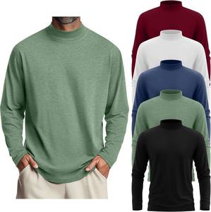 lot 3689 image: 5 Pack Mens Big and Tall Mock Turtleneck Long Sleeve Shirts Plus Size Basic Casual Thermal Pullover Tops Size 5-XL