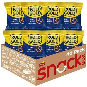 lot 3694 image: Rold Gold Tiny Twists Pretzel Snacks Multipack, 1 oz Bags, 40 Count