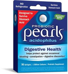 lot 3884 image: Natures Way Acidophilus Probiotic Pearls Supplement Vitamin  1 Billion CFU  90 Soft Gels